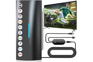 QBOY 1100+ Miles Range TV Antenna, Digital Antenna for Smart TV Indoor with Amplifier and Signal Booster, HD Antenna for TV Indoor Outdoor for Local Channels - Support 8K, 4K, 1080P - 36ft Coax Cable