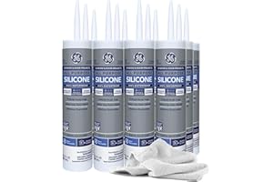 12 Pack of Clear GE Silicone Sealant | All Purpose Clear Silicone 1 Caulk, GE012 + Daley Mint Towel - Caulking for Indoor & Outdoor Windows, Doors, Trim