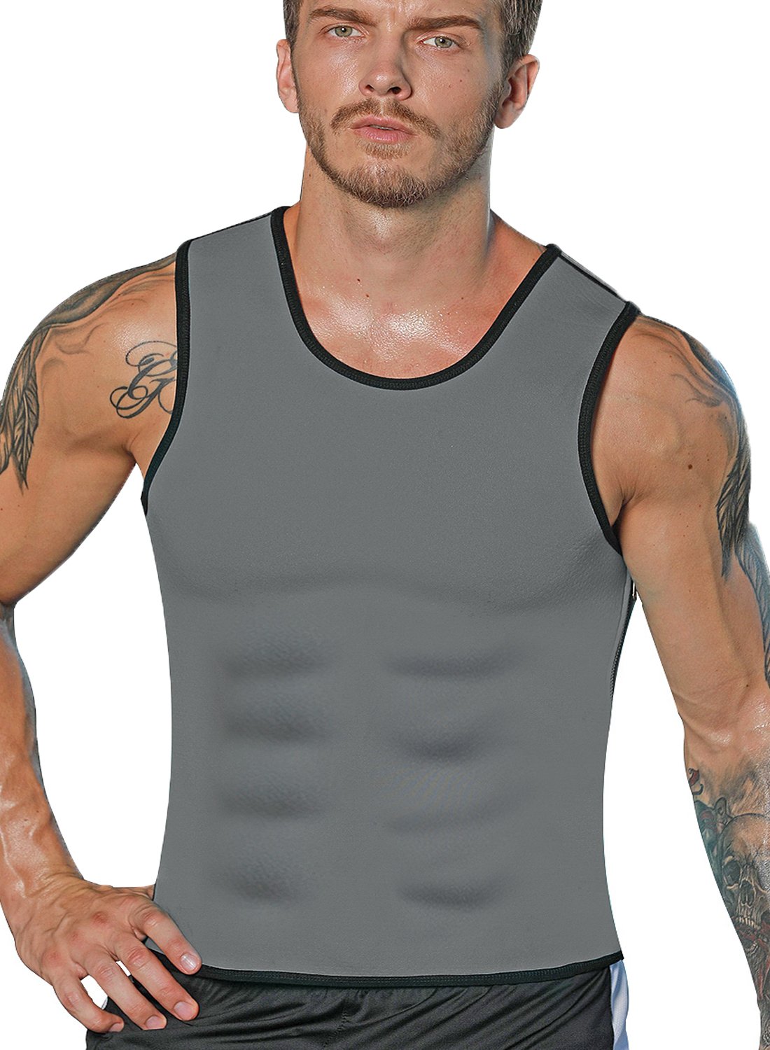 RIBIKA Waist trainer Vest Men Sweat Vest for Weight Loss Sauna Suit Slimming Hot Neoprene Shirt