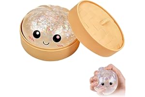 2026 New Glitter Dumpling Squishy, Slow Rising Stress Relief Fidget for Adults, Soft Sensory Squeeze for Anxiety Relief, Offi