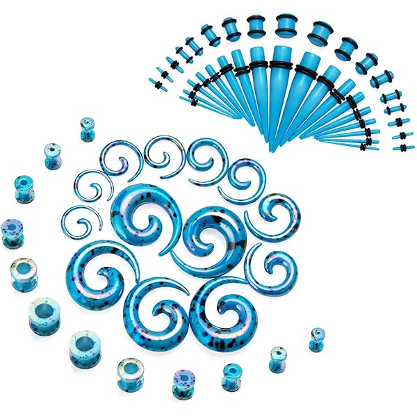 Kit Allungamento Orecchie 80 Pezzi - Conici, Tappi E Tunnel In Acrilico E Silicone, Da 14G A 00G - Foto 5