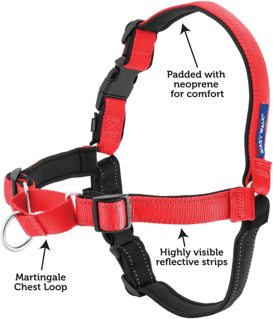 PetSafe Easy Walk Deluxe Dog Harness, No Pull Dog Harness – Perfect for Leash & Harness Training – Stops Pets from Pulling and Choking on Walks – Rose Red : Pet Supplies