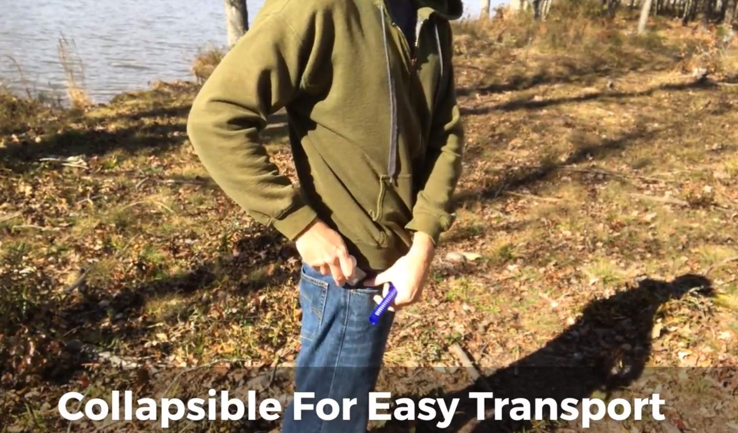 Portable Water Filter & Collapsible Bag with 0.1 Micron Straw