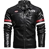 CBYEZY Stand-up collar men's motorcycle leather motorcycle racing suit color-blocking PU simulation leather jacket