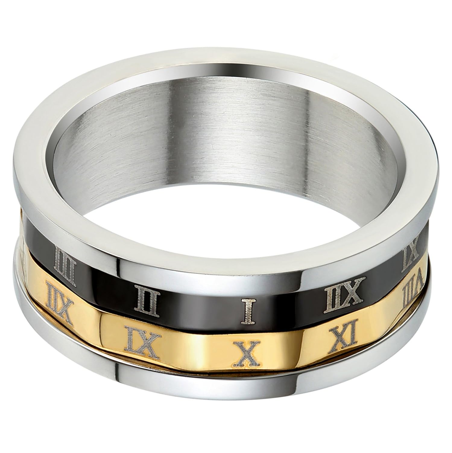 Flongo Clásico Anillo hombre acero inoxidable Anillos elegantes de moda Diseño atractivo