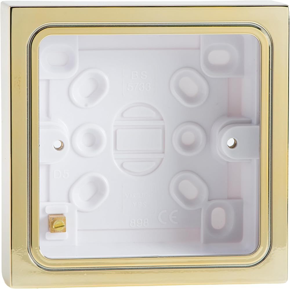 Varilight 1 Gang Surface Mount Patress Wall Box Brass Effect Finish YBSB