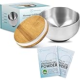 Platinum Nuru Massage Gel Powder Bowl Set | 2 x Massage Powder 5g Sachet | 1 x 16 fl oz Bowl