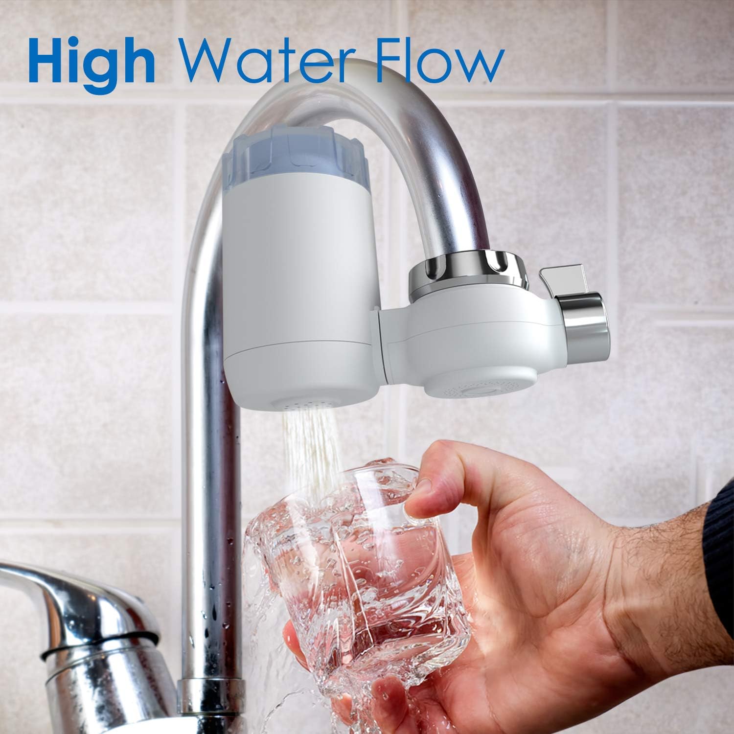 SimPure Water Filter Faucet DA02, Tap Mount Water Purifier Filtration System, 320 Gallon, High Efficiency Ceramic Filter, Easy Installation, 2-Way Output, Remove 99% Lead, Flouride, Chlorine, Odor: Home & Kitchen