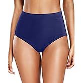 Zmart Women's High Waisted Bikini Bottom - Full Coverage Tummy Control Swimsuit Bathing Suit Swim Bottoms
