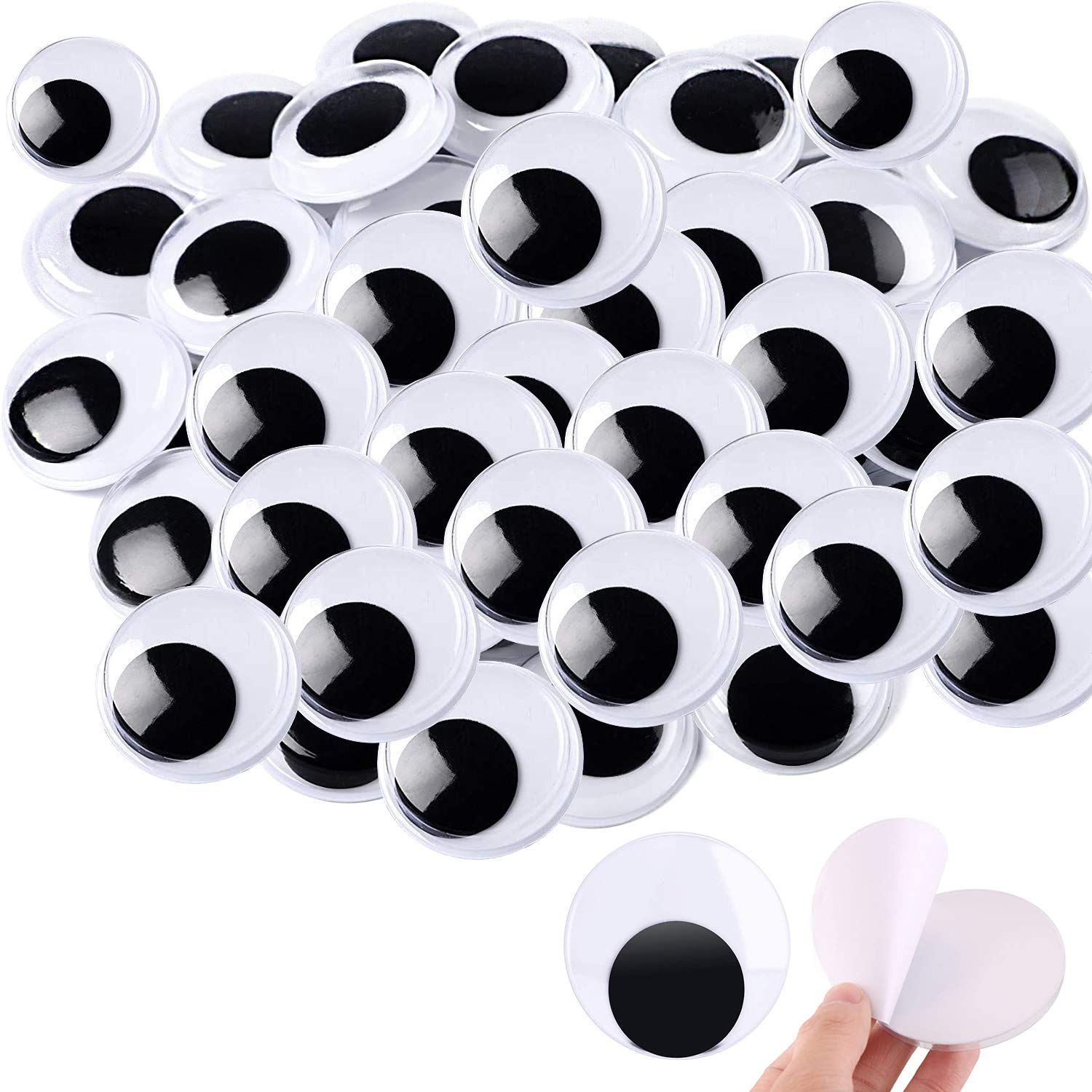Photo 1 of 100 Pieces Wiggle Eyes, 1.2 inch Googly Eyes with self Adhesive Round Plastic for Crafts Making and Party Decorations