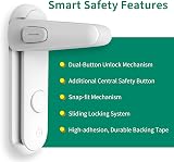 Moonybaby 2 Pack Door Lever Safety Lock White Child Proofing No Tools view 3