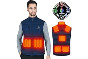 FUNPRO Heated Vest for Men, 5 in-1 Smart Controller, Lights-out Design, Lightweight (Battery Pack Not Included)