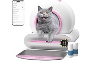 OSEVEN Self-Cleaning Cat Litter Box with APP Control- Weight Tracking&Health Monitoring, Automatic Litter Box with Odor Elimination&Quiet Operation