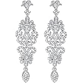 mecresh Gold/Silver Rhinestone Chandelier Wedding Bridal Dangle Earrings
