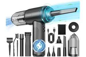 FORETOO Compressed Air Vacuum,4 in 1 Air Duster Computer Mini Vacuum Cleaner, 160000RPM Brushless Motor Cordless Handheld Vacuum, Newest Generation Canned Air Spray Portable Car Vacuum Keyboard Cleaner