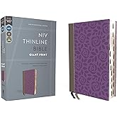 NIV, Thinline Bible, Giant Print, Leathersoft, Gray/Purple, Red Letter, Thumb Indexed, Comfort Print