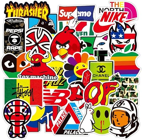 Amazon Co Jp 100枚 ランダム防水 ファッションブランドステッカーセット スーツケースステッカー 防水シール バイクステッカー ステッカーコレクションマニア向け 新品牌logo ホーム キッチン