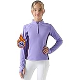 Willit Girls Fleece Long Sleeve Shirts Winter Horse Riding Jacket Half Zip Kids Sweatshirts Thermal Coat