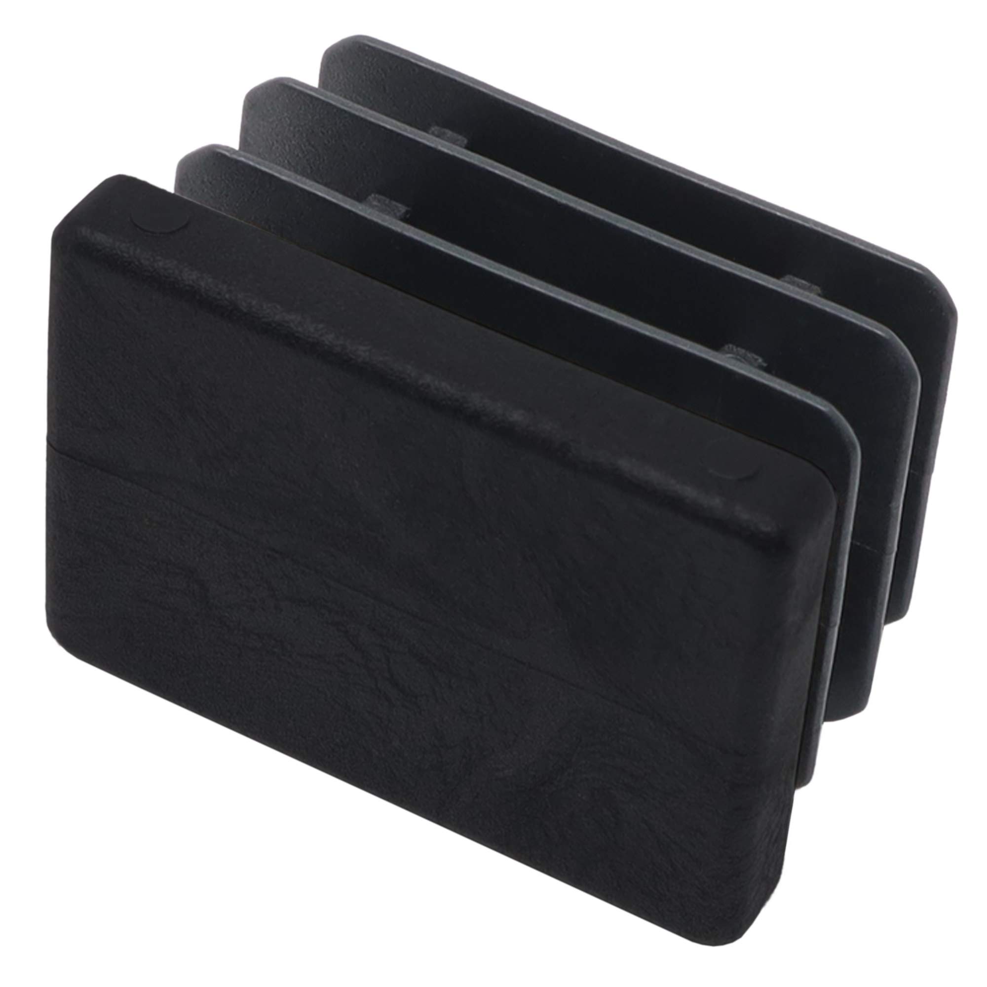 Adsamm® / 32 x Furniture glides for tubes | 0.98x1.38 '' (25x35 mm) | black | angular | quality ripped inserts for tubular steel chairs