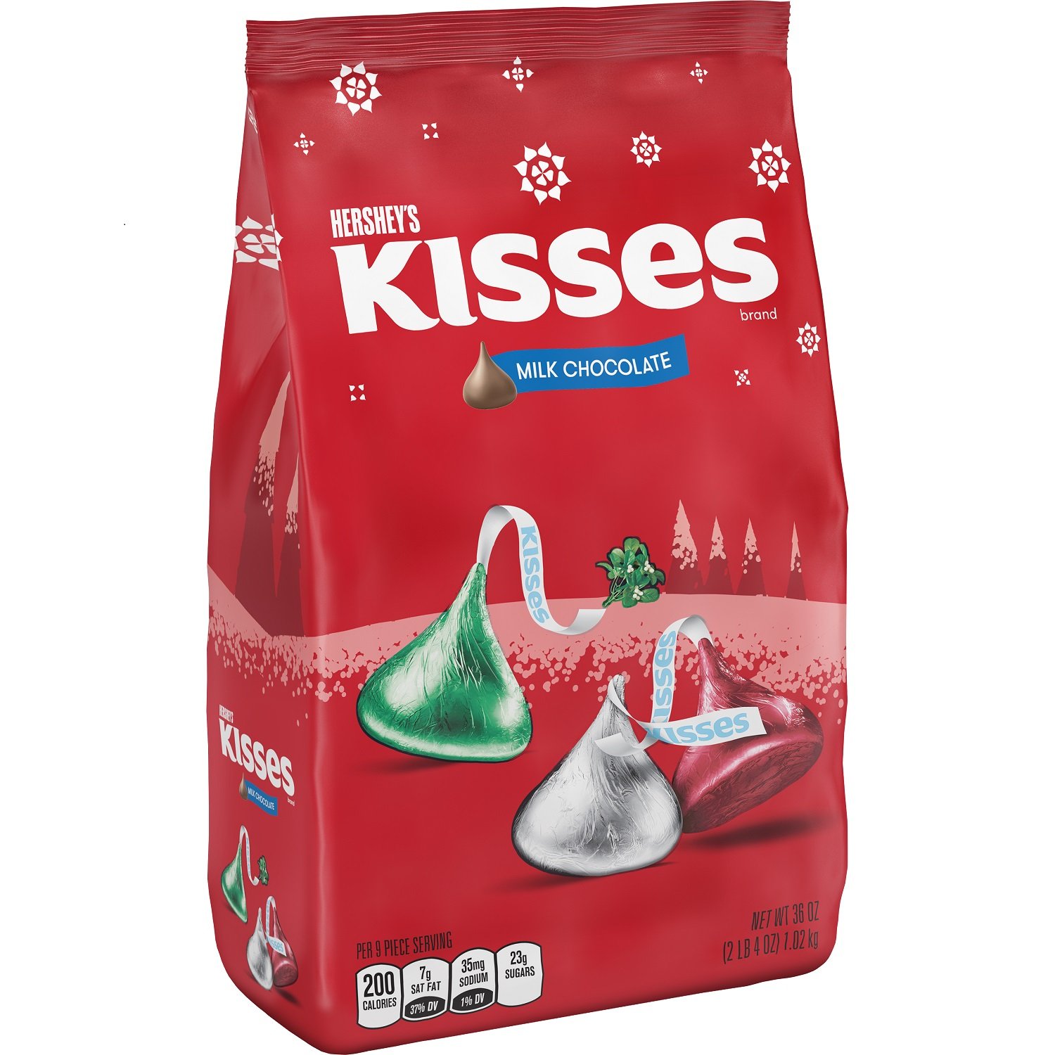 Hershey's Holiday Kisses, Candy Cane, 8Ounce Bags (Pack