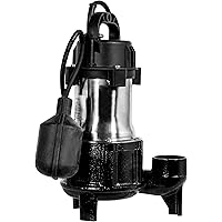 Red Lion RL-SS50T 115 Volt, 1/2 HP, 3450 GPH Premium Submersible Stainless Steel Sump Pump with Tethered Switch and 10-Ft. Co