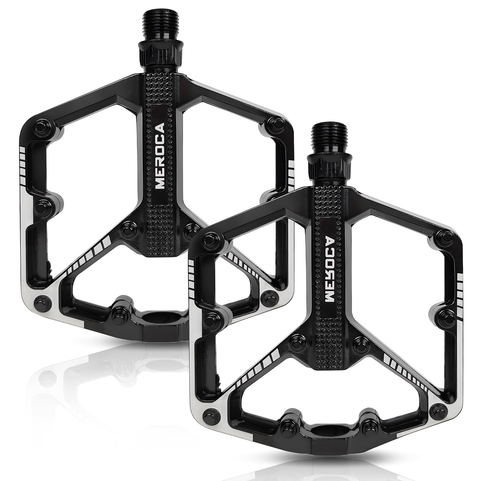Bicycle Pedals，Bike Pedals Sets 9/16 Non-Slip Aluminum Replacement Pedals For Road/Mountain Bmx Mtb Spin Bike (Black)