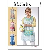 McCall's M8522A Easy-to-Make Misses' Over-The-Head Cobbler Aprons Sewing Pattern Packet, Design Code M8522, Sizes XS-S-M-L-XL