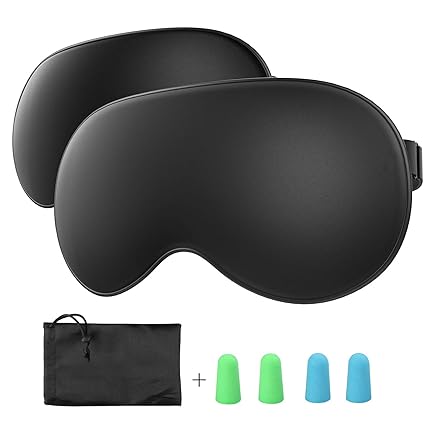 Schlafmaske, TechRise [2-Pack] Augenmaske Nachtmaske Verstellbarem Gummiband 100% Hautfreundlich Seide Geruchneutral Schlafbr