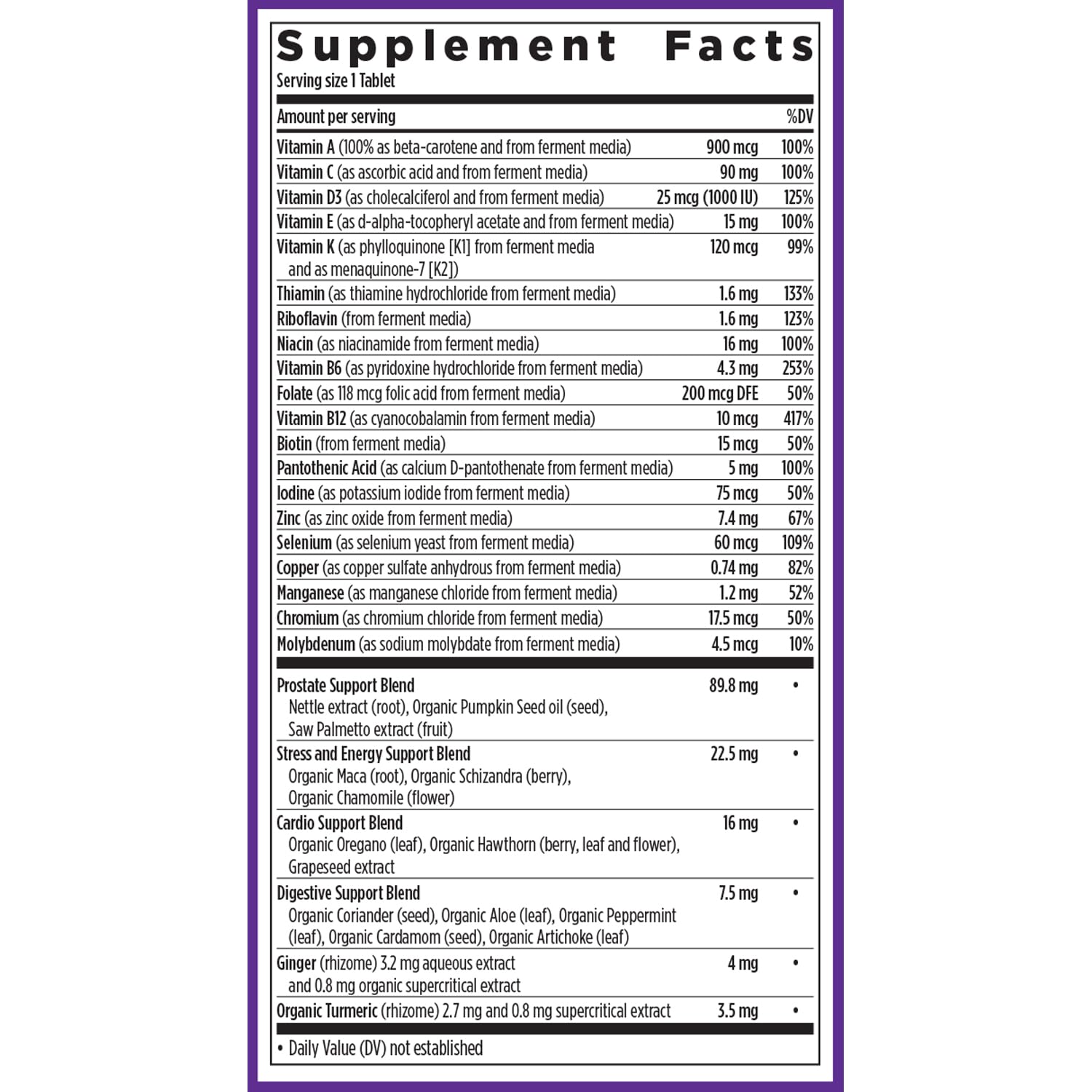 New Chapter Men's Multivitamin 40 Plus for Energy, Heart, Prostate + Immune Support with Fermented Nutrients - Every Man's One Daily 40+, Made with Organic Vegetables & Herbs, Non-GMO - 48 ct