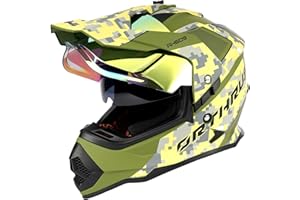 Orthrus DOT Certified Dual Sport Multicam Adventure Motorcycle Helmet UV Protected Visor for Snowmobile ATV Dirt Bike Off Road