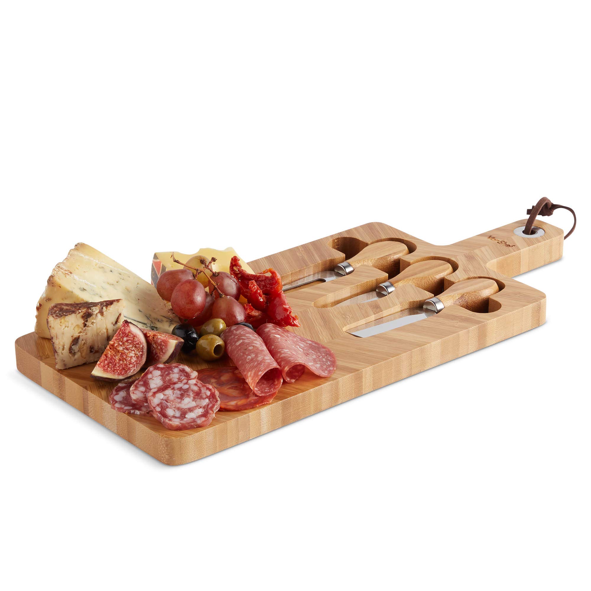 VonShef Cheese Board and 3 Piece Knife Set Charcuterie Platter Serving