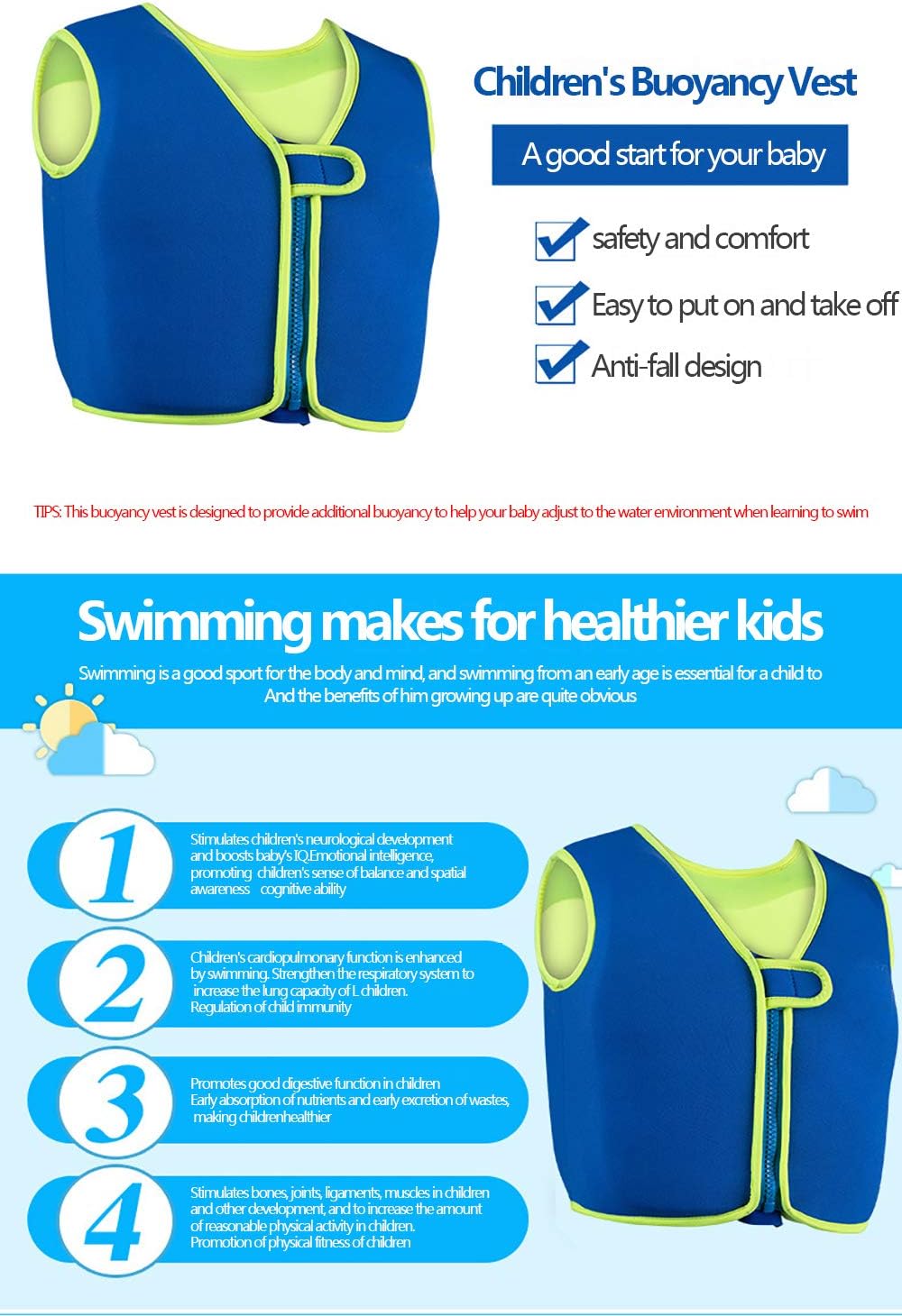 Cocke Gilet De Sauvetage Veste Pour Enfants Bebe Assist Garcon Et Une Fille Nager En Toute Securite Bleu S Maillot De Bain Maillot De Bain Gilet Flottabilite Kayak Sports Et Loisirs Itgadget In