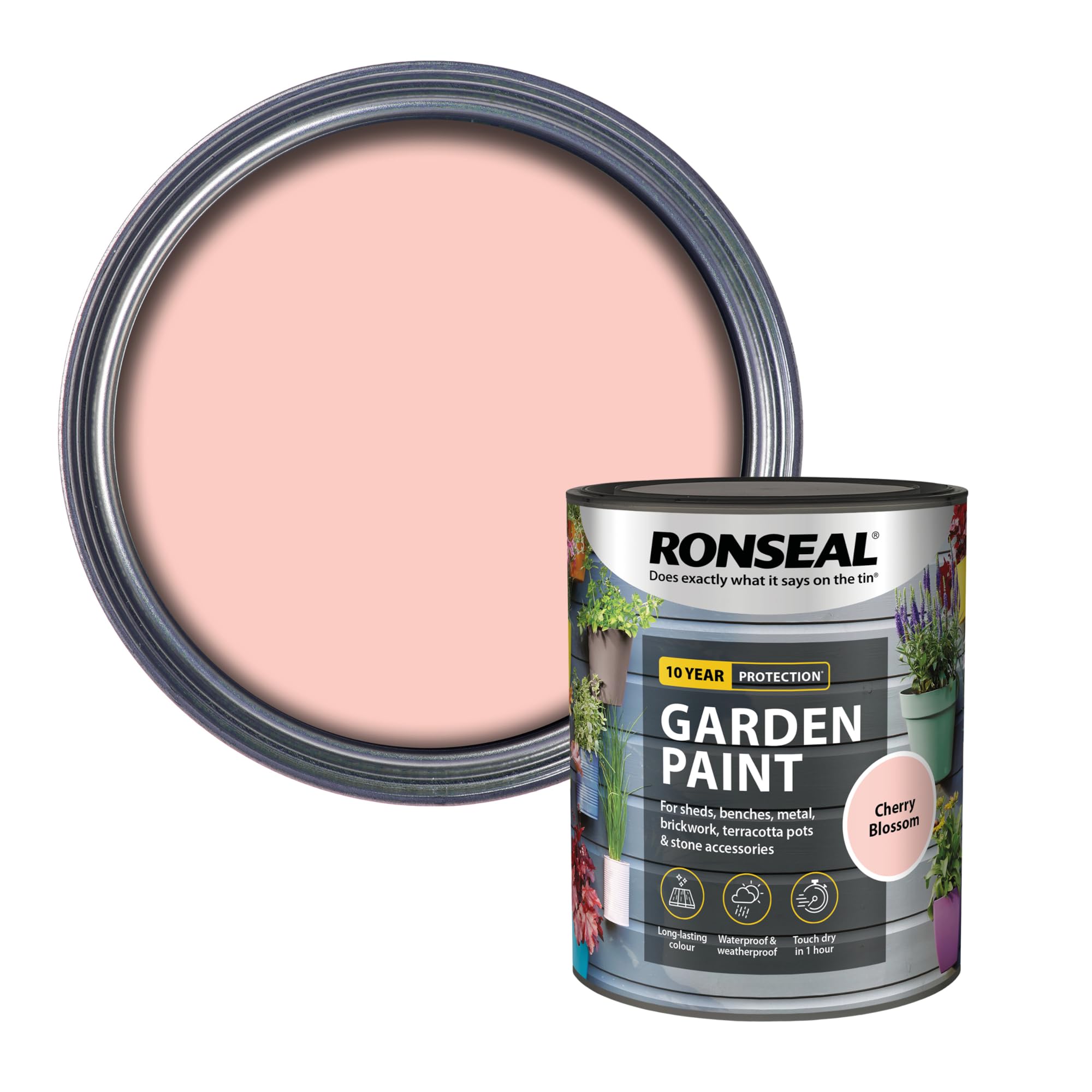 Ronseal RSLGPCB750 750 ml Garden Paint - Cherry Blossom