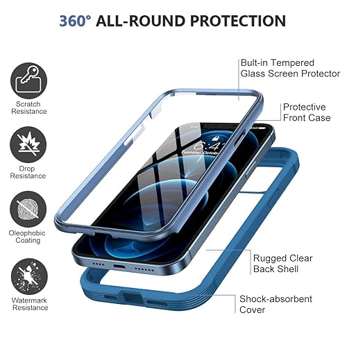 Miracase Glass Case for iPhone 12 Pro Max inch (2020), Full