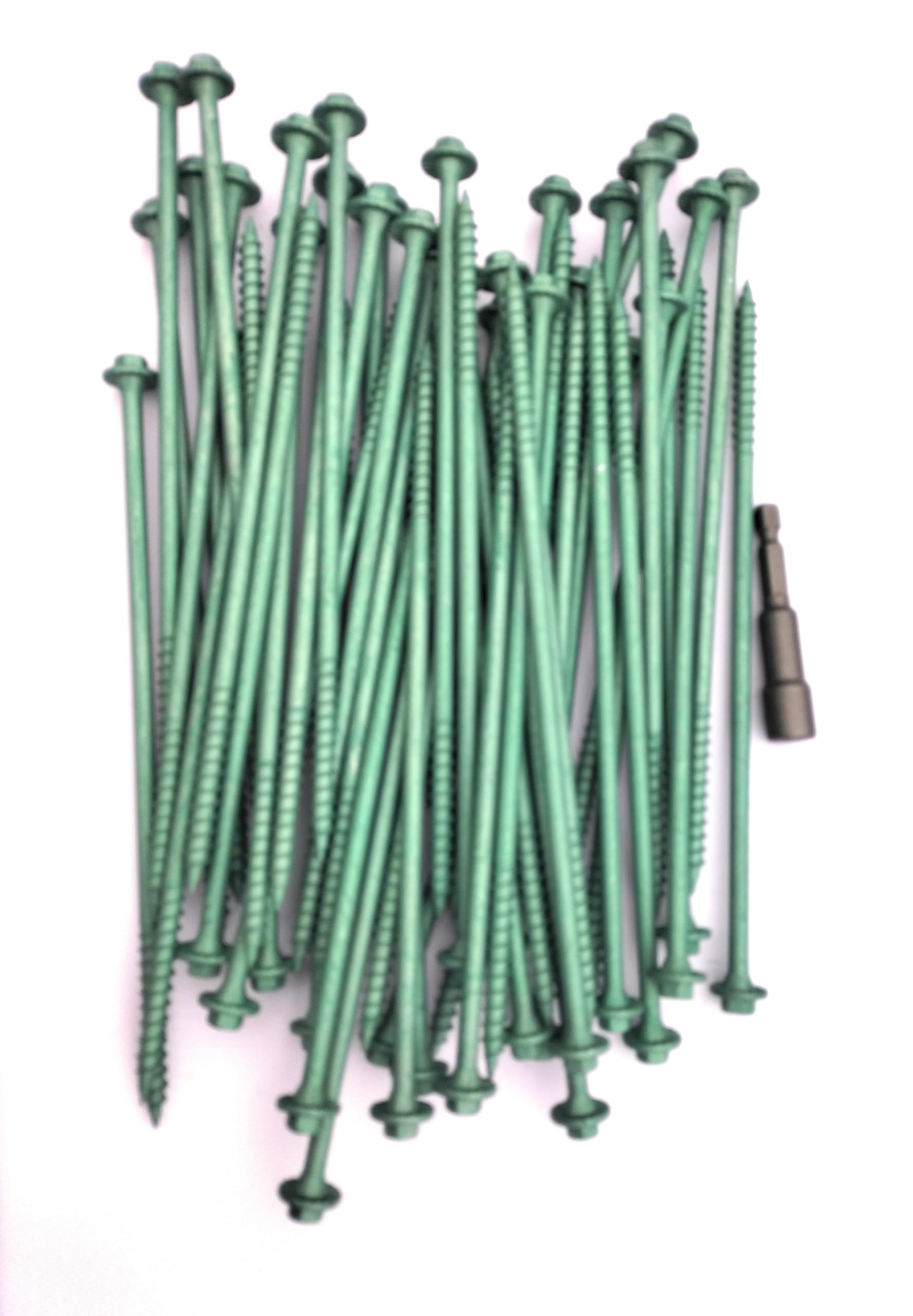 Astone Green Hex drive Timber fixing/landscaping screws with free driving bit (50, 200mm)