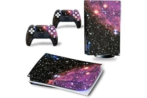 DOMILINA Full Body Vinyl Skin Stickers Cover for PS5 Disc Edition Console and Controllers (Disk Edition, Starry Sky)
