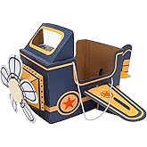 TOYANDONA Wearable Cardboard Airplane Toy Boy Outfit Dress Toddler Airplane Costume Cardboard Making Air Plane Interactive Toy DIY Aircraft (Blue)