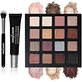 Profusion Cosmetics Sparkle Eyes Eyeshadow Palette – 16 Richly Pigmented Shades with Matte & Shimmer Finishes, Includes Primer & Blending Brush, Vegan & Cruelty-Free Makeup