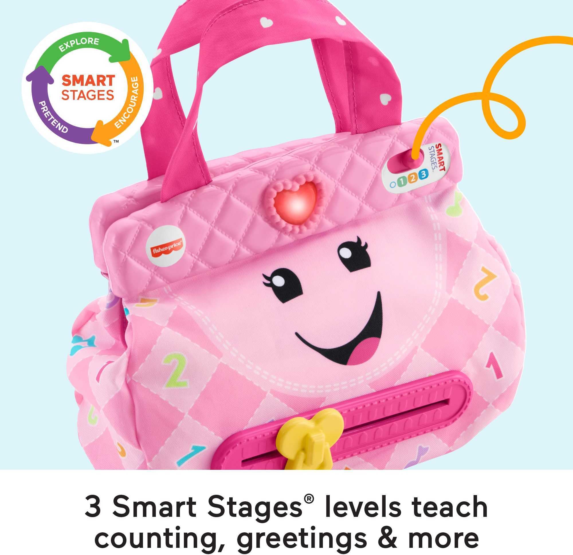 Fisher-Price Baby & Toddler Toy Laugh & Learn My Smart Purse with Lights, Learning Songs & 5 Accessories for Infants Ages 6+ Months (Amazon Exclusive)