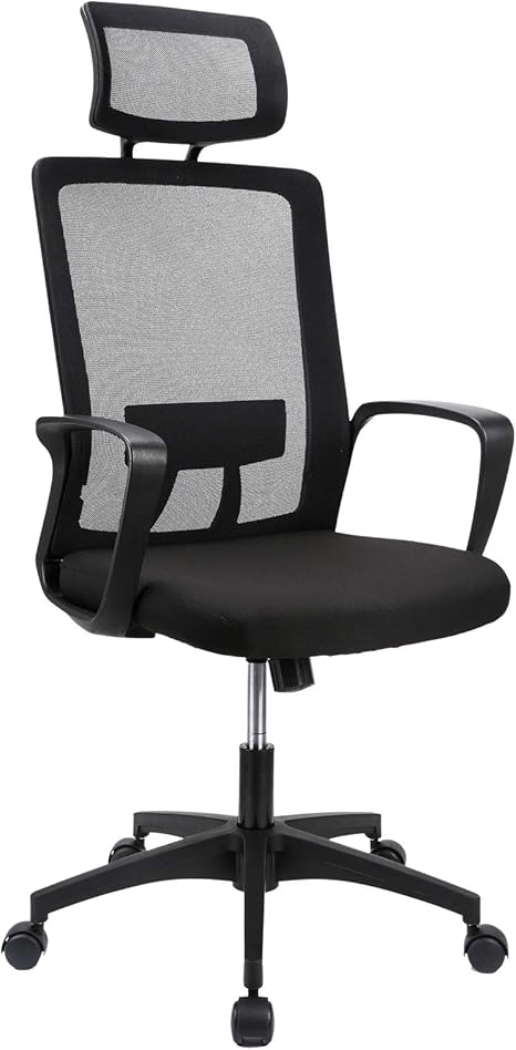Amazon Com Komene Home Office Chair Ergonomic Desk Chair High Back Mesh Computer Chair With Lumbar Support With Headrest Thick Seat Cushion Recline Chair Swivel Task Chair Kitchen Dining