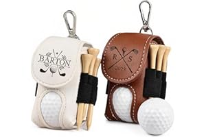 Personalized Golf Balls Bag Father Golf Ball Bag Custom Name Initial Pouch for Golf Ball Tees Holder Premium Leather Holder w