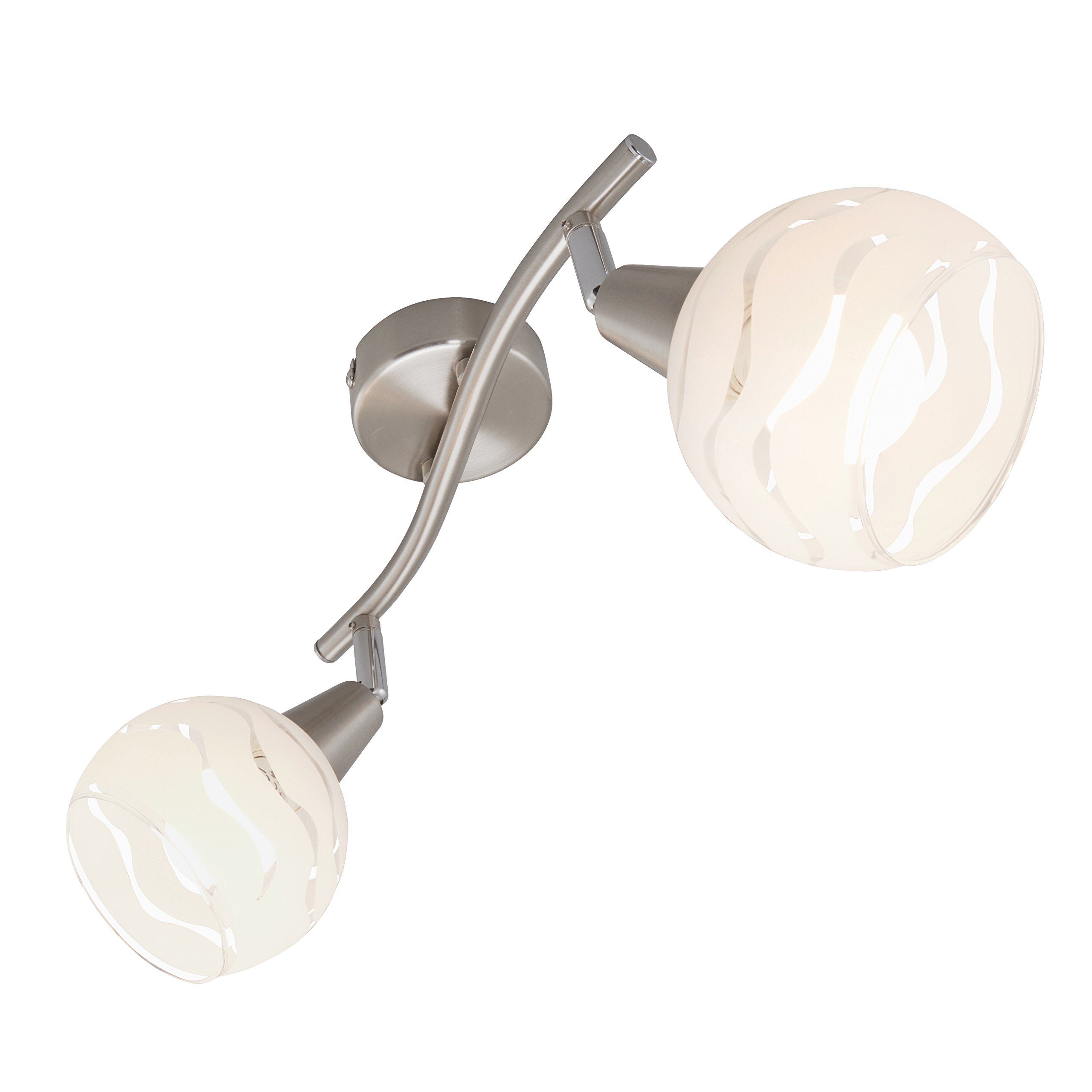 Briloner Leuchten Ceiling light, two rotatable & pivotable spotlights, ceiling lamp, elegant glass print, IP20, max. 40 Watt, 28.5 x 9.7 x 13 cm
