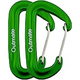Outmate 12kN 3.2"x2" Heavy-Duty Carabiner Clips - Durable, Lightweight Aluminum Alloy Carabiners for Hiking, Camping, Keychains, Dog Leashes, Hammocks & More