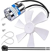 Taiss 6 inch RV Vent Fan Blade with 12V D-Shaft Motor RV Vent Fan Replacement RV Bathroom Vent Fan Motor Exhaust Ventilation 
