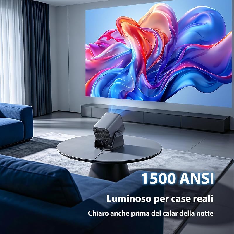 Proiettore 1080P HDR10+, Memoria 32 GB【App integrate】