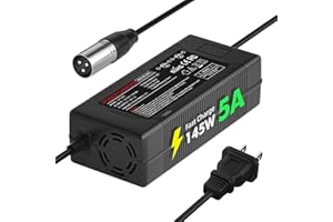 QKIIP 24V 5A Fast Battery Charger (3-Pin XLR) for Electric Scooter, Wheelchairs,Go-Go Elite Traveller,Jazzy Power Chair, Pride Mobility, Shoprider, iZip, eZip,Drive Medical, Bladez, Elite Traveller