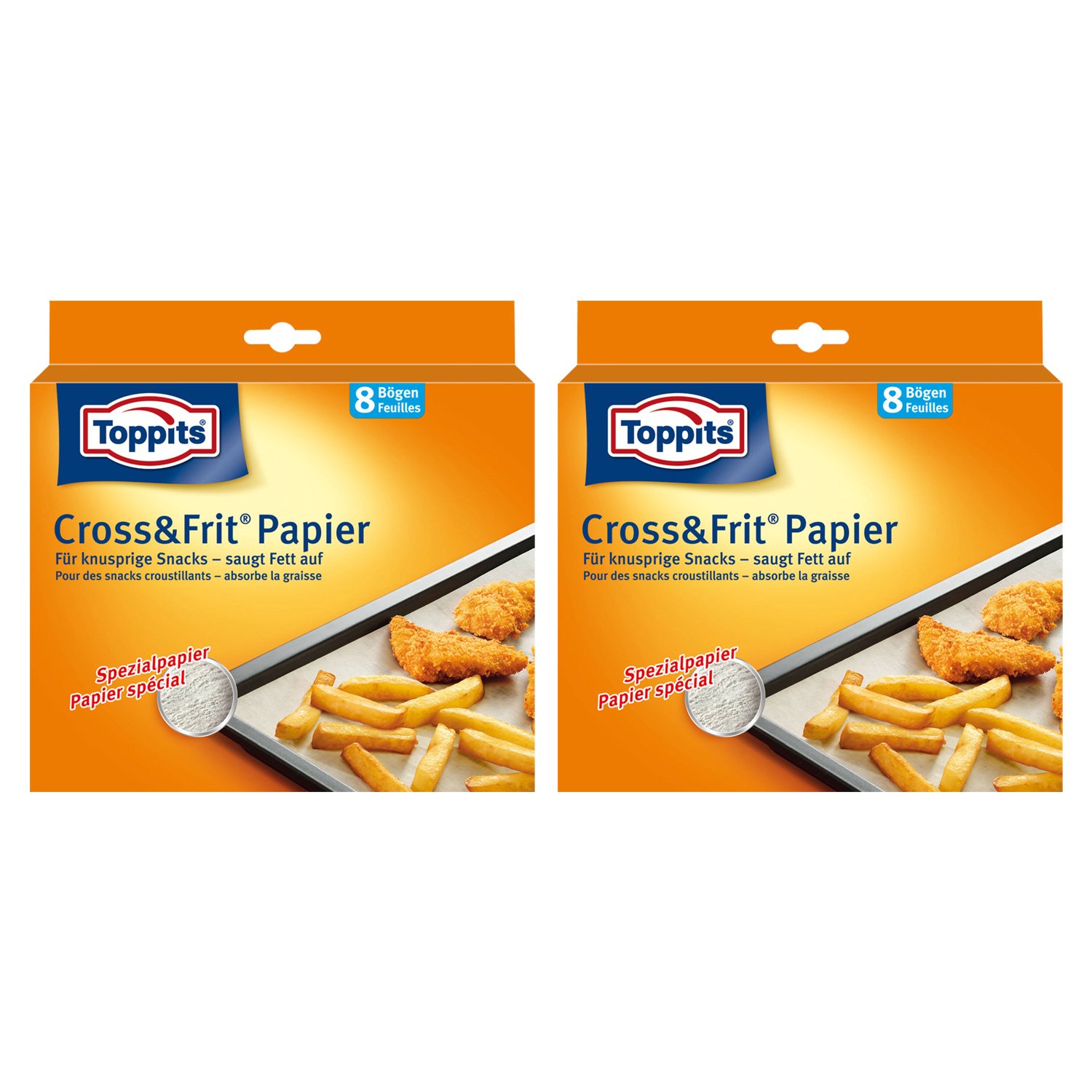 Toppits Cross & Frit Paper (37 cm x 30 cm), Pack of 2 (2 x 8 Sheets)