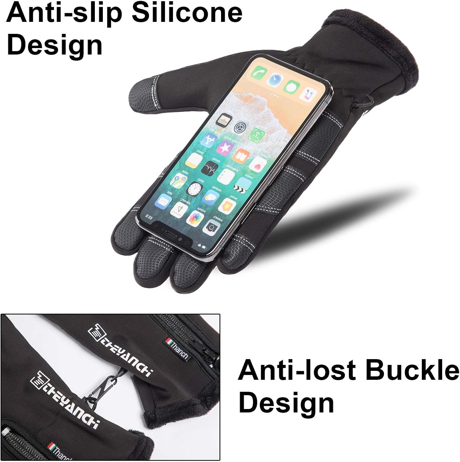 GORELOX Winter Warm Gloves, Touchscreen Cold Weather Driving Gloves Windproof Anti-Slip Sports Gloves for Cycling Running Skiing Hiking Climbing, Men ＆ Women : Clothing