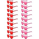 SUNYIWJIE 20 Pairs Heart Sunglasses for Women Bulk Transparent Heart Shaped Sunglasses Bachelorette Party Glasses Fun Glasses for Party Favor to Add A Splash of Fun(20Pcs Red+Rose Red)