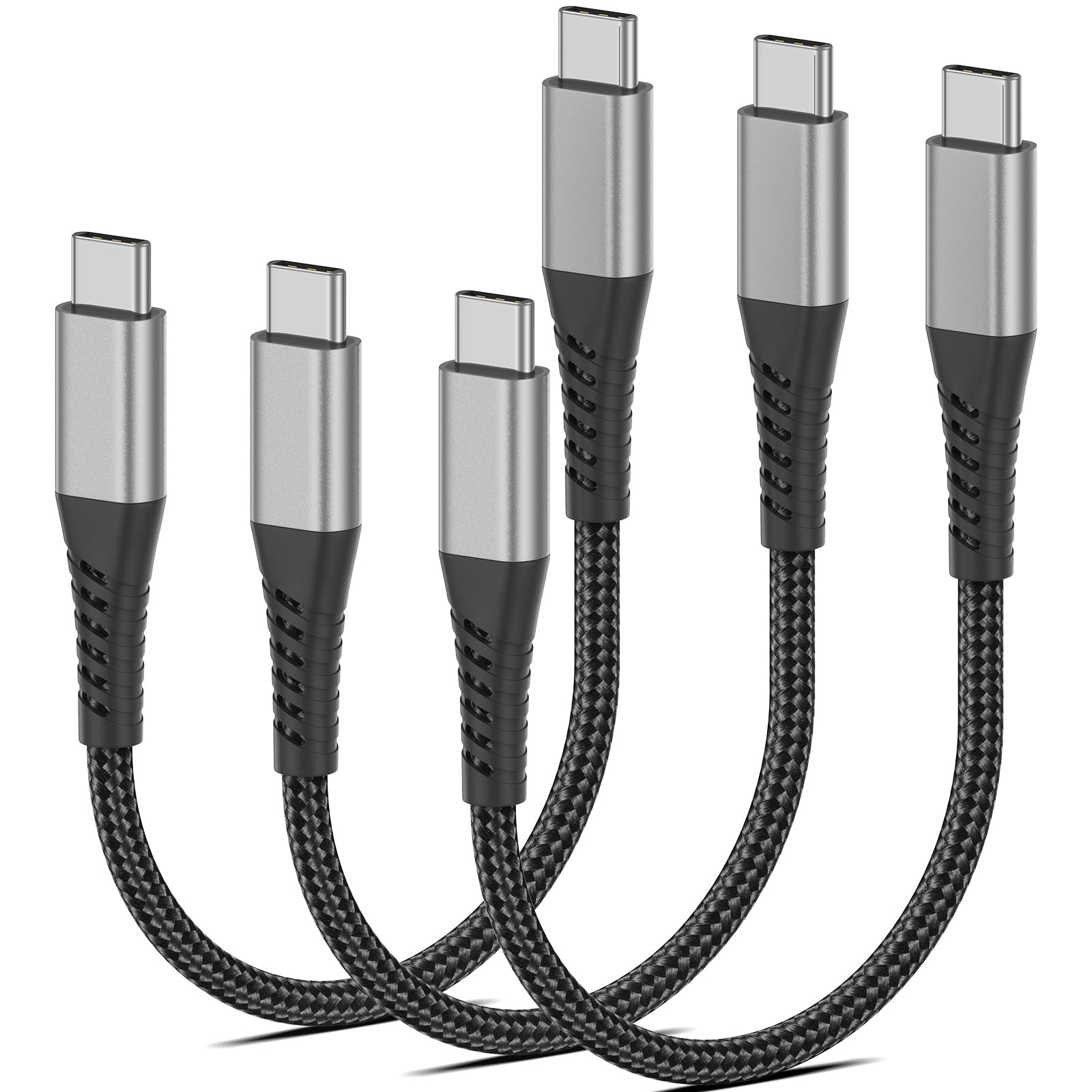 Photo 1 of 6 inch Short USB C to USB C Cables, 3 Pack USB C to C Fast Charging Cord Type C Cable for iPhone 15 16 Android Samsung Galaxy S23 Ultra Google Pixel/Power Bank, Short USBC to USBC Cable 0.5ft
